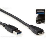 (LET OP HOEKIGE A CONNECTOR!) USB3.0 aansluitkabel USB A male - Micro USB A male 0.5Mtr (LET OP HOEKIGE CONNECTOR!)
