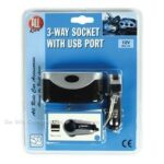 3-weg stekker met USB poort op=op