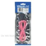 Valueline roze 3.5mm stereo audio kabel 1Mtr