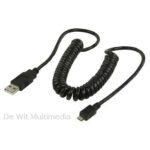 USB 2.0 USB A male - USB micro B male gedraaide kabel 2.00 m zwart
