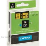 Dymo LABELMANAGER TAPE 12MMx7M BLACK ON YELLOW
