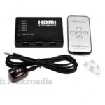 5-poorts HDMI Mini Switch. 1080P. 4K/3D. met IR sensorkabel en afstandsbediening. HS06
