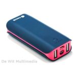 NGS Powerpump Duo 4400 mAh Pink met 2 Usb Poorten (1x2.1A en 1x1A)