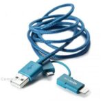 Boompods Duocable voor Android en Iphone 5/5s/5c/iPad/iPod Blauw