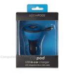 Boompods Car Charger USB Carpod for Android Blauw