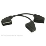 SCART splitterkabel SCART mannelijk - 2x SCART vrouwelijk 0.20Mtr zwart