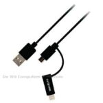 USB - LIGHTNING 2-1 CABLE 1.00 M ZWART op=op