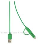 USB - LIGHTNING 2-1 CABLE 1.00 M GROEN