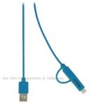 USB - LIGHTNING 2-1 CABLE 1.00 M BLAUW