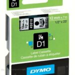 Dymo LABELMANAGER TAPE 12MMx7M BLACK ON TRANSPARANT
