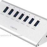 Logilink 7 Port Hub + 1 Quick Charge Port. USB 3.0 actief (aluminium)