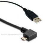 MICRO USB kabel haaks Kabel  A -> Micro-B 90ø St/­St 1Mtr zwart