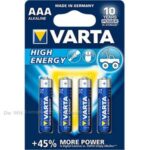 Varta High Energy Alkaline AAA 1.5V 4 Stuks Blister