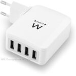 Ewent EW1304 USB Charger 110-240V 4 port smart charging 5.4A