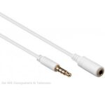 Xccess Stereo Headset verlengkabel Adapter 3.5mm 4polig White 1Mtr Bulk