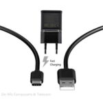 Samsung travel adapter 5V 2Amp USB Charger incl USB > USB-C kabel 1Mtr  black bulk