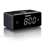 Lenco CR-550BK Wekkerradio met USB en Qi draadloos opladen van uw smartphone