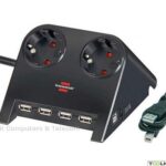 Brennenstuhl Bureaustekkerdoos  2weg  1.8Mtr USB 2.0  4-Port zwart