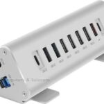 Macally USB-A hub/charger w. 7 USB-A + 2 USB-C - EU TRIHUB9-EU