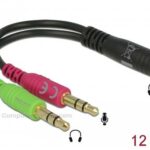 Delock audio  jack 3.5mm (4polig/pin)  jack mail 3.5mm (3polig) jack-splitter y-kabel
