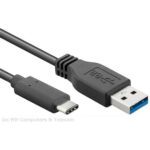 USB 3.0 kabel USB-C male - A male 2Mtr zwart