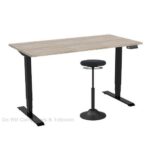 DWC Dynamic Office ergo desk Elektrisch Zit-Sta Bureau 80CM x 160CM (incl blad en kabelgoot) zwart