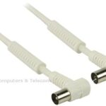 Coax 100 dB Coaxkabel Coax Male (IEC) - Coax Female (IEC) 2Mtr Wit