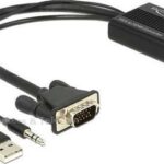 DeLock VGA naar HDMI  Adapter Delock D-Sub15 +Audio -> HDMI A St/­Bu