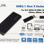 Logilink M.2 SATA SSD-behuizing USB3.1-Gen2/Zwart