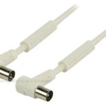 COAX 100dB Coaxkabel Haaks Coax Male (IEC) - Coax Female (IEC) 25Mtr  Wit