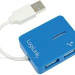 Logilink USB-HUB "Smile" 4-Port USB powered blauw