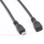 MicroUSB Verlengkabel Micro-B -> Micro-B F 2Mtr zwart