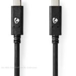 Nedis USB 3.2 Gen 2 | USB-C Male | USB-C Male | 100W | 10Gbps  1Mtr Zwart