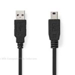 USB2.0 kabel USB A naar B mini 5polig 3Mtr