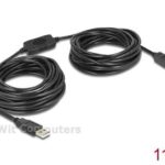 DELOCK USB Kabel A -> B St/St 11Mtr aktiv zwart