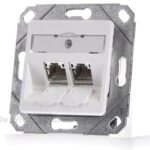 Aansluitdoos C6Amodul inbouw wand 2Port 270 inbouw. Zuiver wit - RJ45 8 (8)
