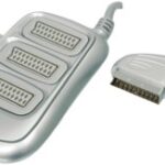 Scartbox/splitter/verdeler 3x Scart uit met handmatige switch silver