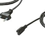 DWC-Select Voedingskabel C7 220v / 230V 2 Polig oa t.b.v. Notebook 1Mtr zwart