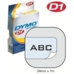 Dymo Tape Type D1 (24mm x 7m) white (voor zwarte tekst)  53713