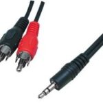 Audio aansluitkabel 5Mtr Jack 3.5mm Male -> 2xRCA/Tulp Male splitter