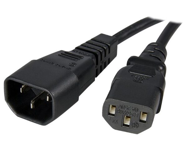 Voeding verleng kabel 220V 1.8Mtr zwart C13 naar C14