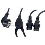 Voeding splitskabel Y-kabel 220V zwart 1.8Mtr