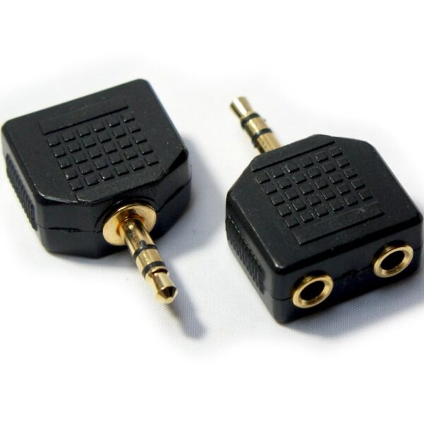 Audio Stereo Splitter Adapter 2x 3.5mm female 1x male Jack Splitter