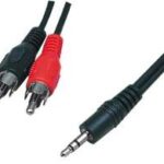 Audio aansluitkabel 10Mtr Jack 3.5mm Male -> 2xRCA/Tulp Male splitter