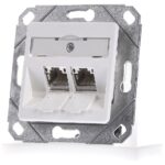 EasyPatch aansluitdoos 2xRJ45 patch/patch - RJ45 2x8 (8) Gegevensuitgang Cat.5E wit AD Kat.5e rws EK