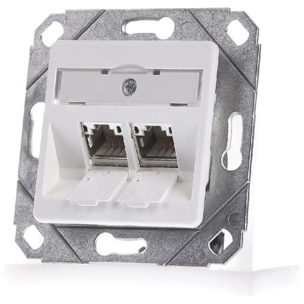 EasyPatch aansluitdoos 2xRJ45 patch/patch - RJ45 2x8 (8) Gegevensuitgang Cat.5E wit AD Kat.5e rws EK