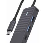 Rapoo USB-C Hub. USB-C naar USB-A en USB-C. grijs
