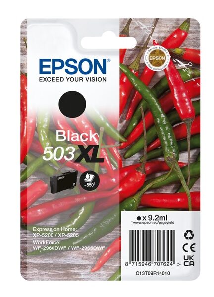 Epson 503XL Singelpack Zwart 9.2ml(Origineel) chil