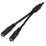 Slim Stereo Splitter Cable - 3.5mm Male to 2x 3.5mm Female