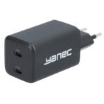 Yanec Compacte GaN lader DUAL USB-C  65Watt (20Watt /45Watt)